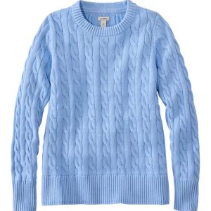 Women's The Original Double L? Sweater, Cable Crewneck