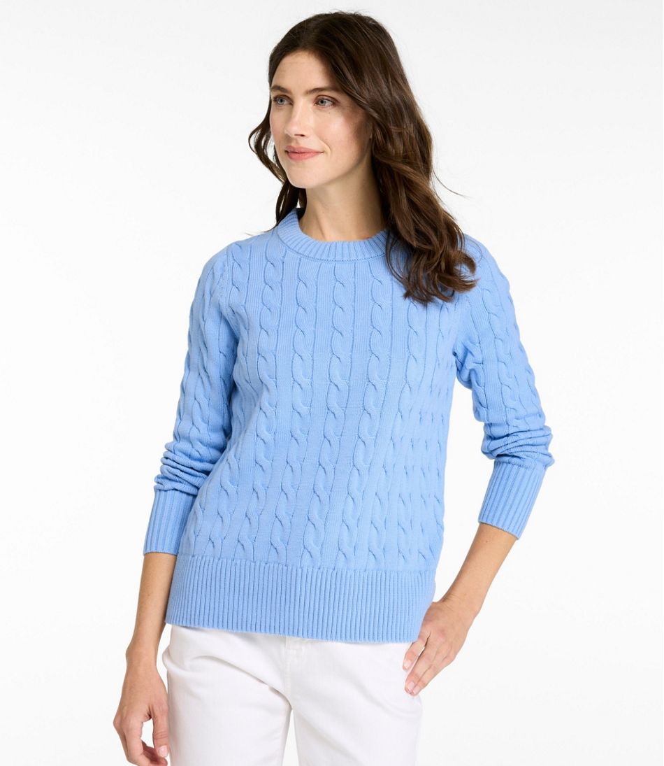 Women's The Original Double L? Sweater, Cable Crewneck - Image 2