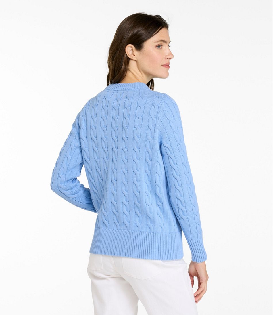 Women's The Original Double L? Sweater, Cable Crewneck - Image 3