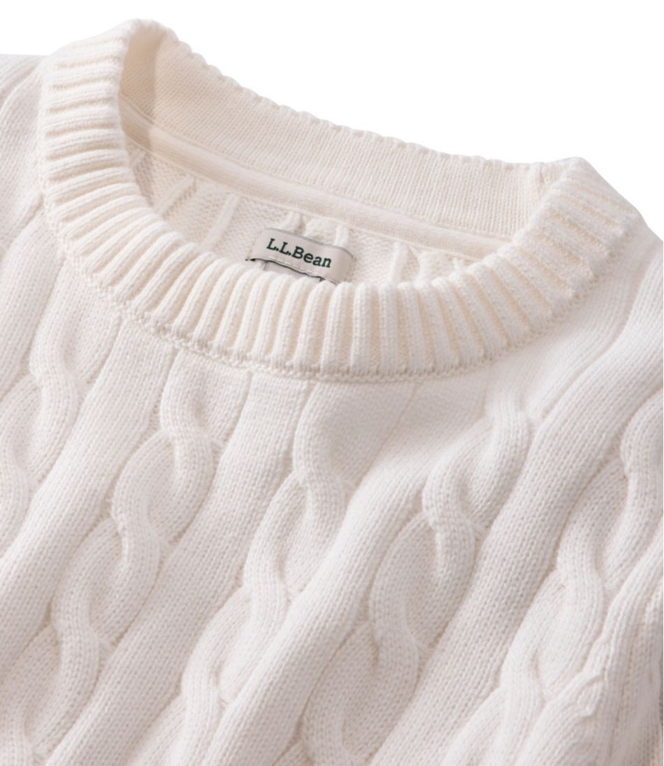 Women's The Original Double L? Sweater, Cable Crewneck - Image 4