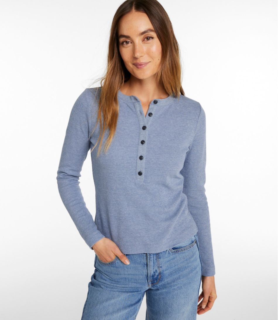 Women's Signature Premium Thermal Tops, Long-Sleeve Henley Shirt - Image 2