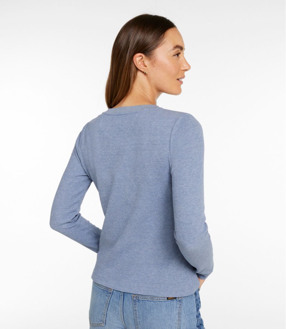 Women's Signature Premium Thermal Tops, Long-Sleeve Henley Shirt - Image 3