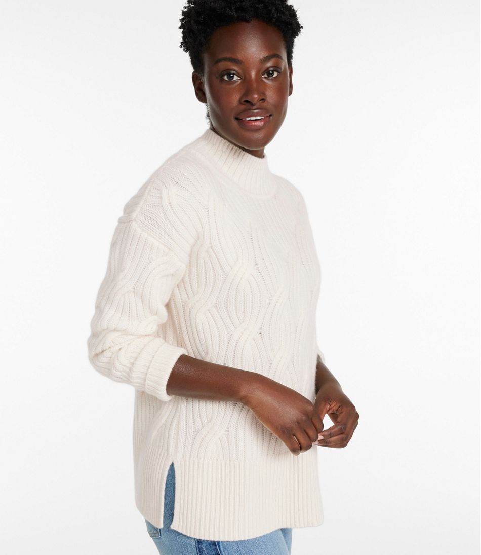 Women's Signature Premium Cashmere Cable Sweaters, Mockneck - Image 2