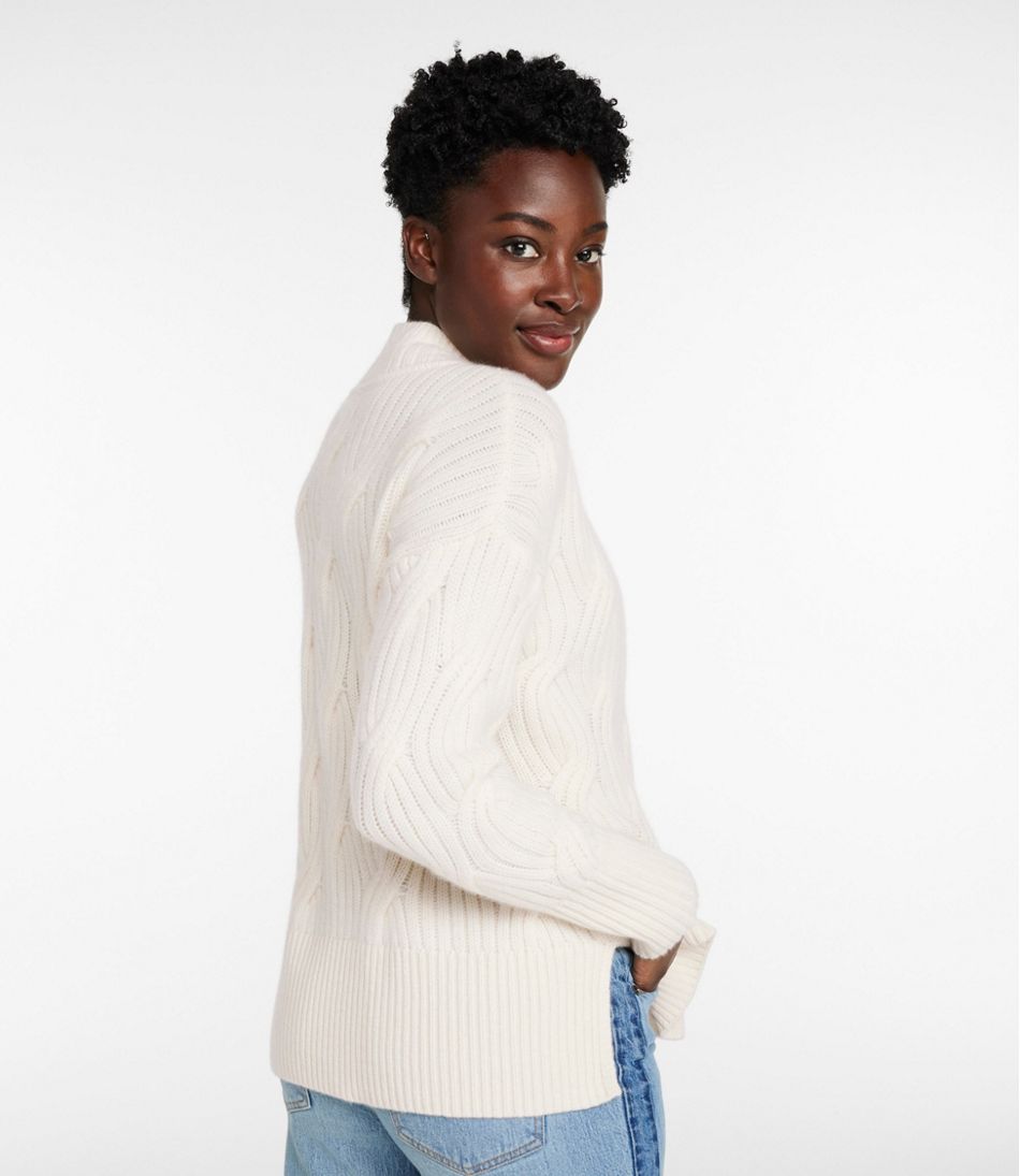 Women's Signature Premium Cashmere Cable Sweaters, Mockneck - Image 3