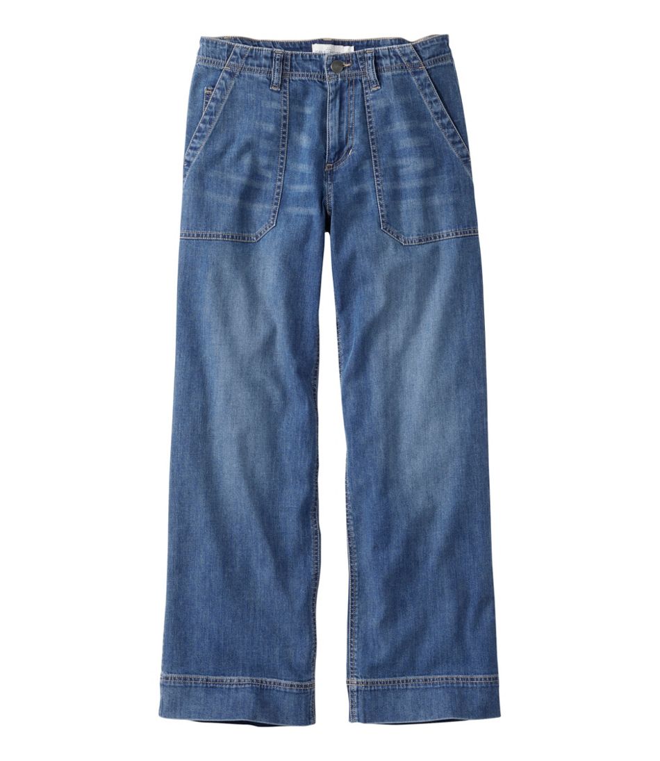 Women's Signature Utility Jeans, Mid-Rise Wide-Leg Ankle