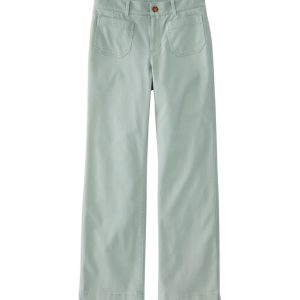 Women's Comfort Stretch Patch Pocket Pants, Mid-Rise Wide Straight-Leg Chino