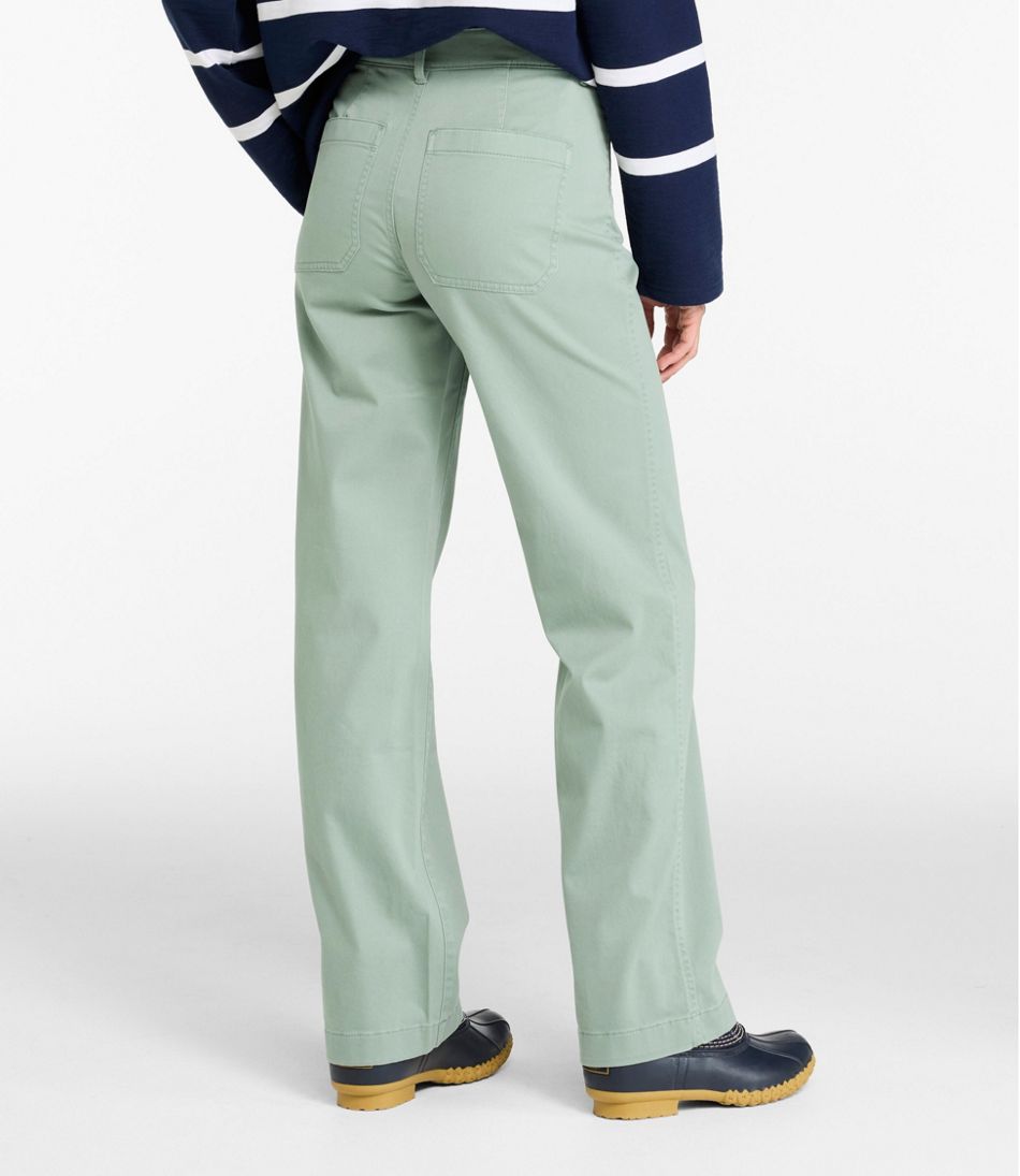 Women's Comfort Stretch Patch Pocket Pants, Mid-Rise Wide Straight-Leg Chino - Image 3