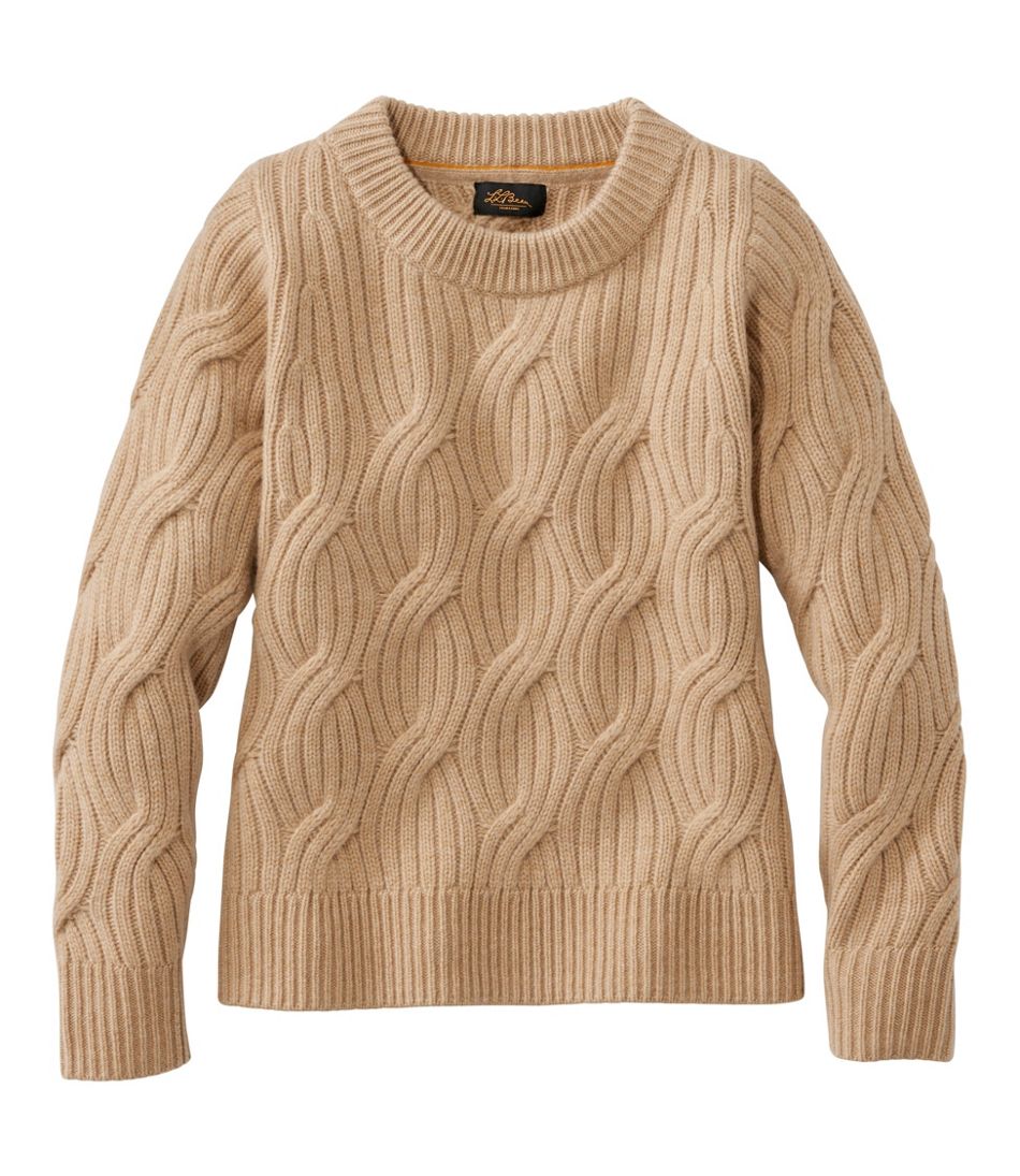 Women's Signature Premium Cashmere Cable Sweater, Crewneck