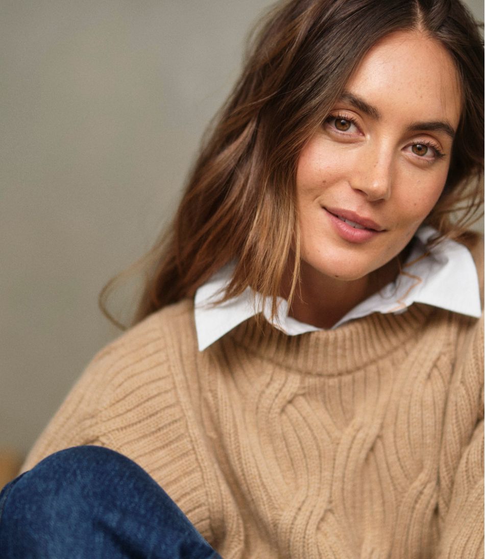 Women's Signature Premium Cashmere Cable Sweater, Crewneck - Image 7