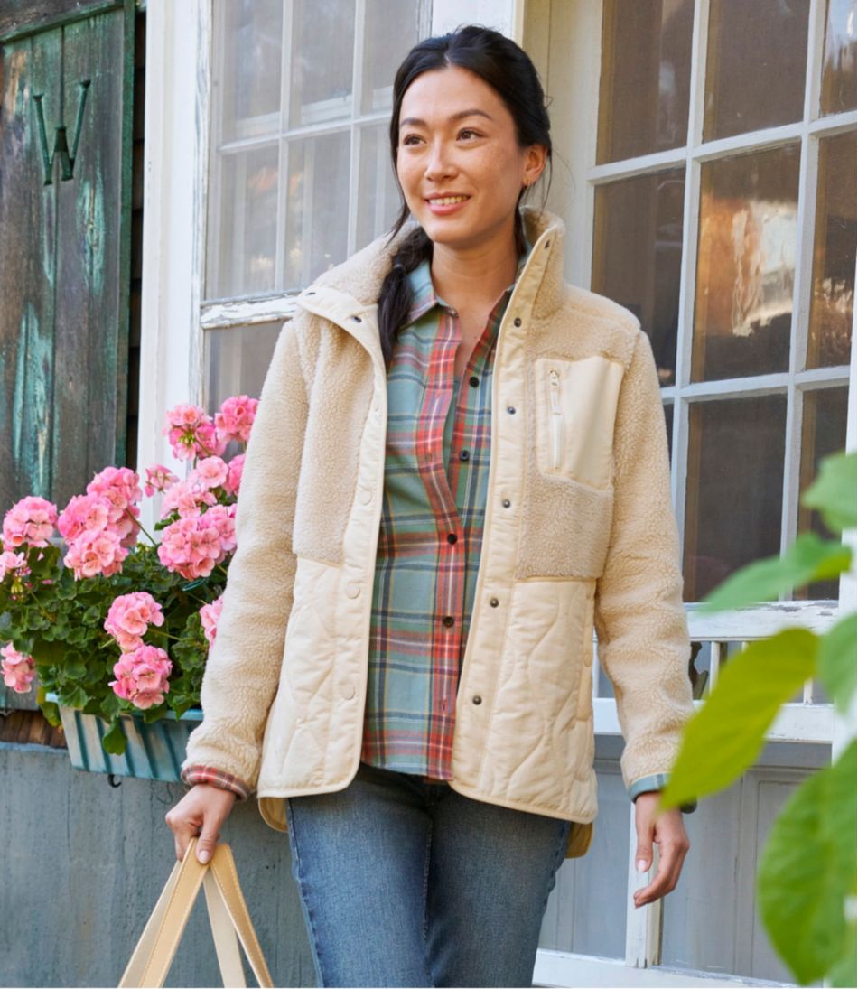 Women's Bean's Mixed Media Sherpa Fleece Jacket - Image 12