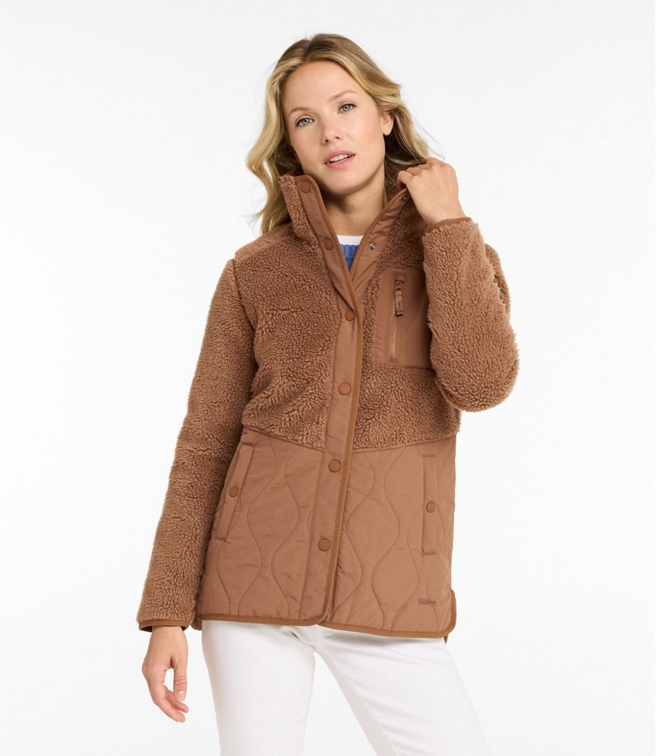 Women's Bean's Mixed Media Sherpa Fleece Jacket - Image 2