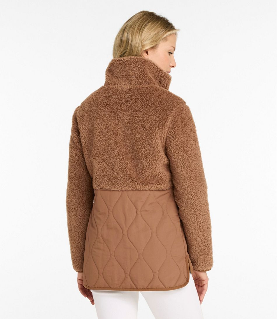 Women's Bean's Mixed Media Sherpa Fleece Jacket - Image 3