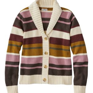 Women's Signature Original Cotton Sweater, Shawl Cardigan Stripe