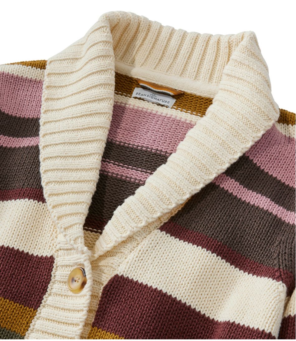 Women's Signature Original Cotton Sweater, Shawl Cardigan Stripe - Image 4
