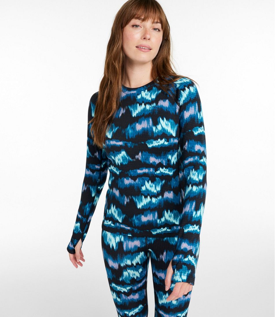Women's L.L.Bean Heavyweight Base Layer Crew Top, Print - Image 2