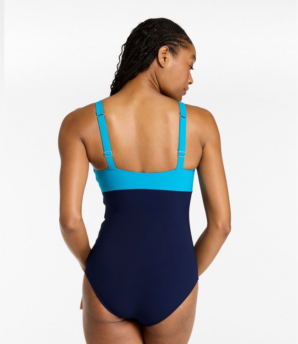 Women's Shaping Sweetheart Tanksuit, Colorblock - Image 3