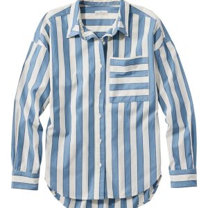 Women's Signature Premium Essential Poplin Shirt, Long-Sleeve Novelty Stripe