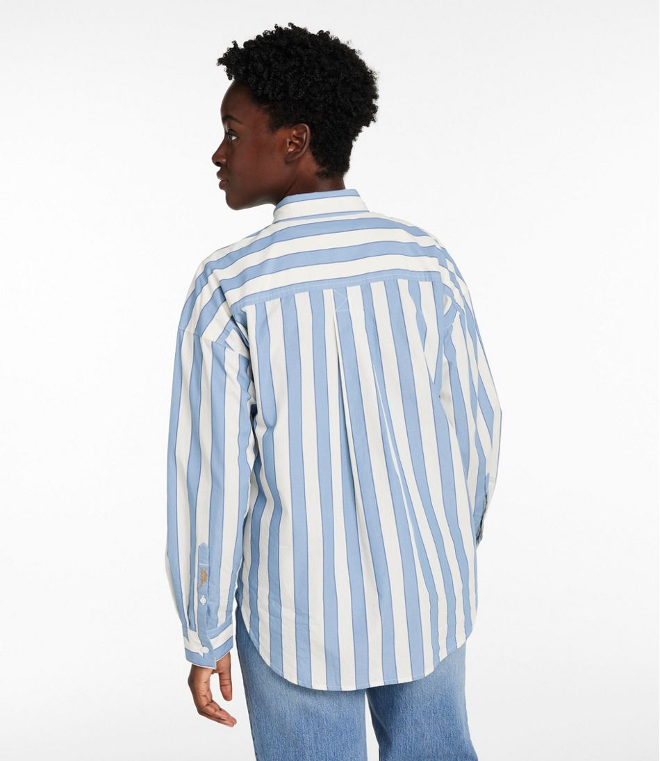 Women's Signature Premium Essential Poplin Shirt, Long-Sleeve Novelty Stripe - Image 3