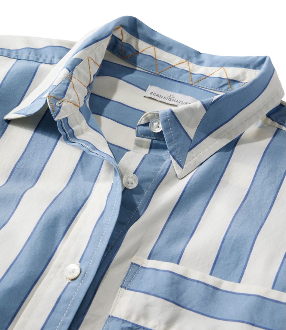 Women's Signature Premium Essential Poplin Shirt, Long-Sleeve Novelty Stripe - Image 5
