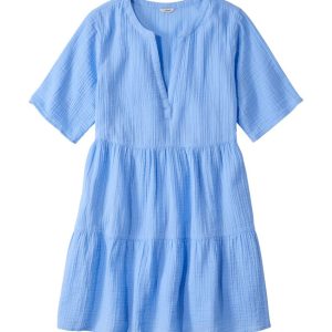 Women's Cloud Gauze Cover-Up Tiered Dress, Print