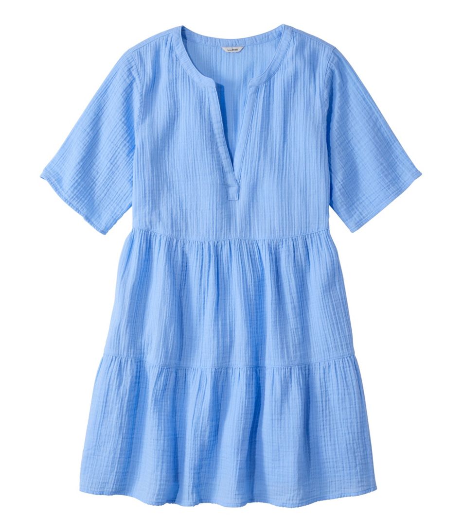 Women's Cloud Gauze Cover-Up Tiered Dress, Print