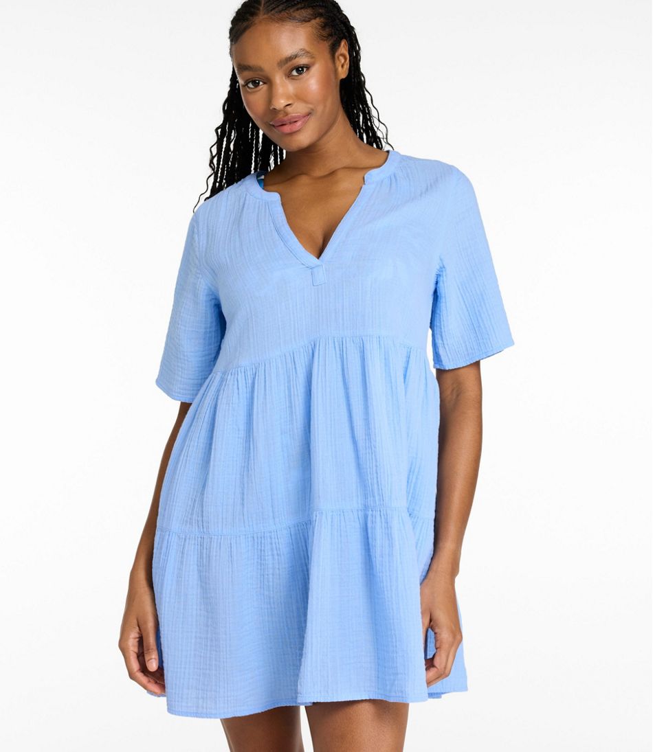 Women's Cloud Gauze Cover-Up Tiered Dress, Print - Image 2