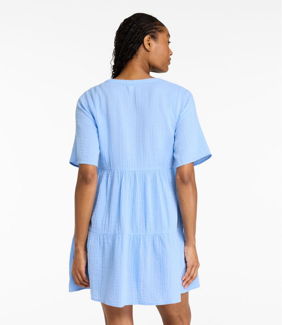 Women's Cloud Gauze Cover-Up Tiered Dress, Print - Image 3