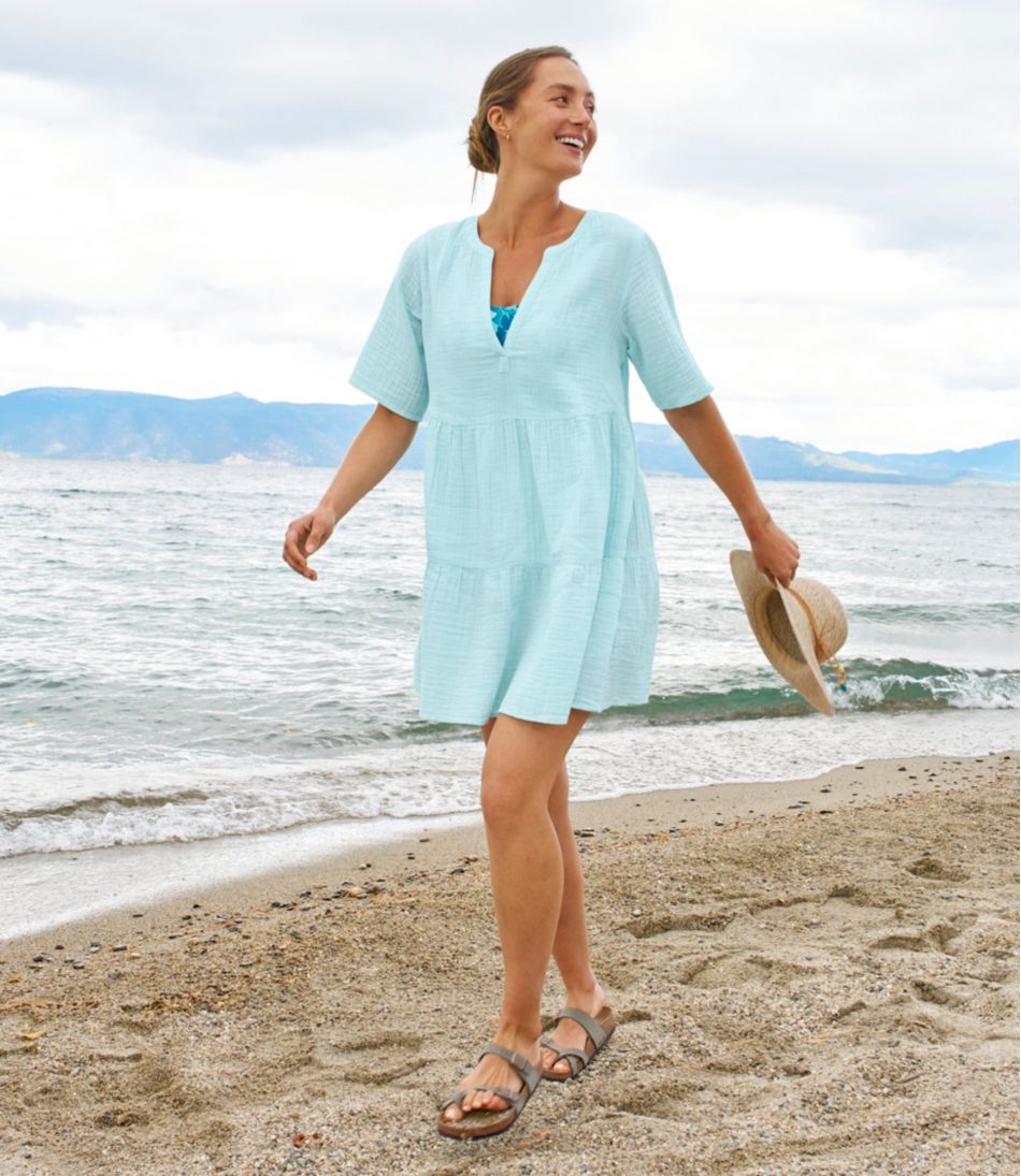Women's Cloud Gauze Cover-Up Tiered Dress, Print - Image 4