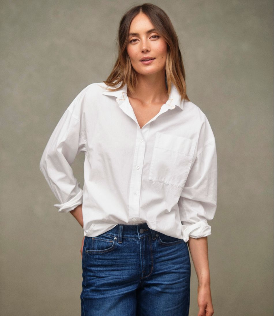Women's Signature Premium Essential Poplin Shirt, Long-Sleeve - Image 10