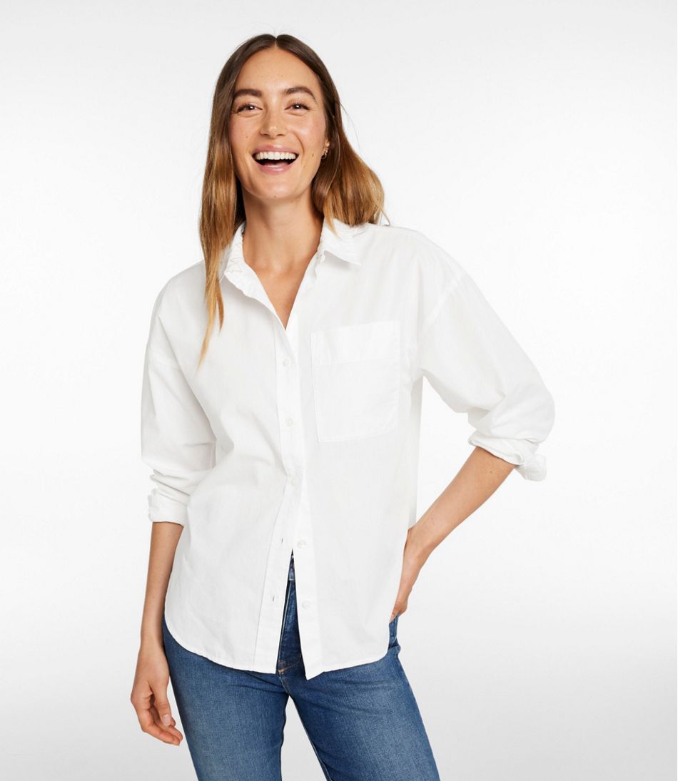 Women's Signature Premium Essential Poplin Shirt, Long-Sleeve - Image 4