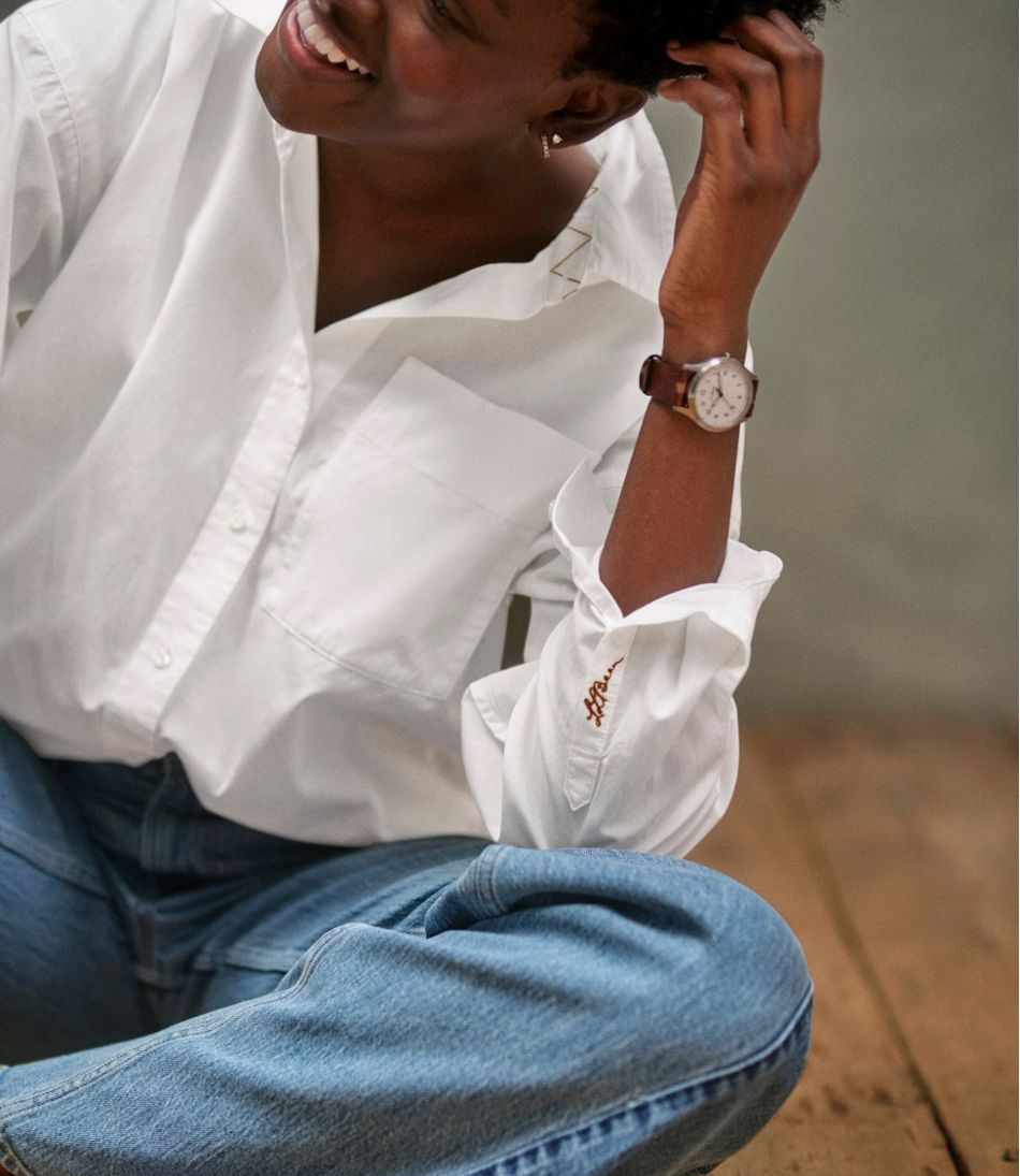 Women's Signature Premium Essential Poplin Shirt, Long-Sleeve - Image 9