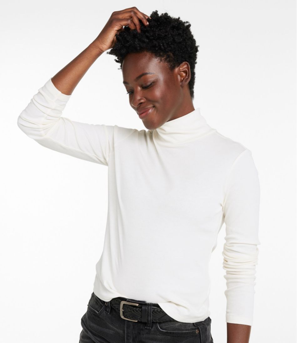 Women's Signature Lightweight Cotton Turtleneck - Image 2