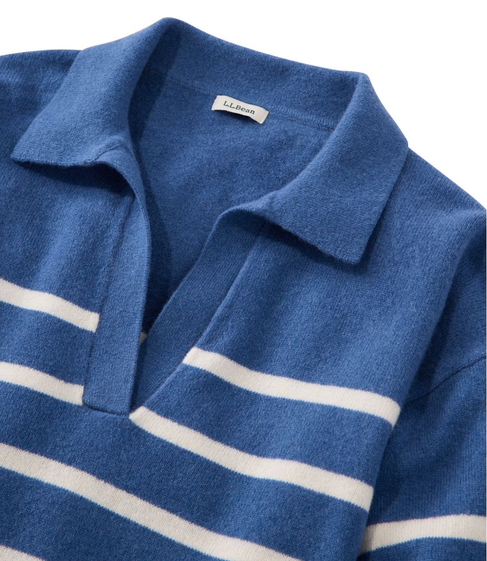 Women's Classic Cashmere Sweater, Relaxed Polo - Image 4