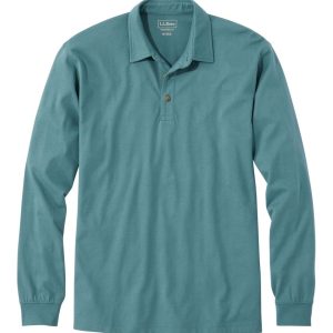 Men's Carefree Unshrinkable Polo, Long-Sleeve, Without Pocket