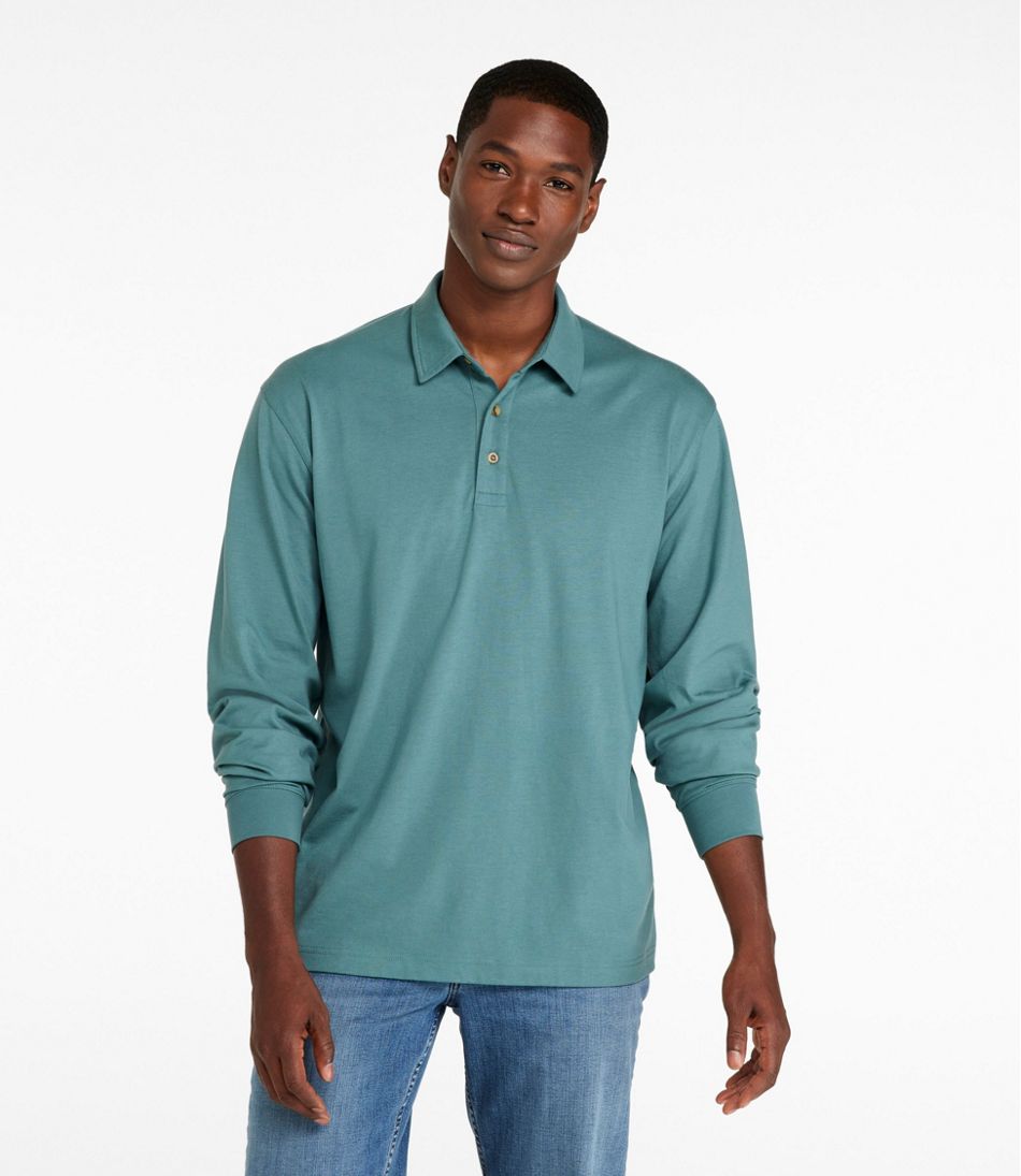 Men's Carefree Unshrinkable Polo, Long-Sleeve, Without Pocket - Image 2