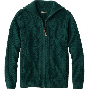 Men's Signature Cotton Fisherman Sweater, Full-Zip