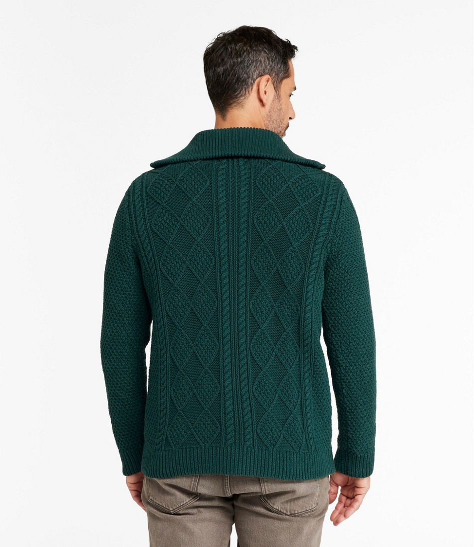 Men's Signature Cotton Fisherman Sweater, Full-Zip - Image 3