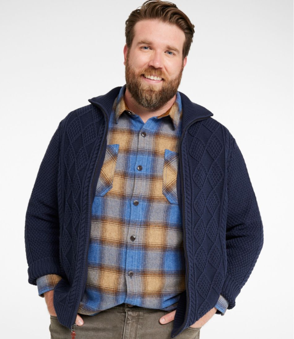 Men's Signature Cotton Fisherman Sweater, Full-Zip - Image 4