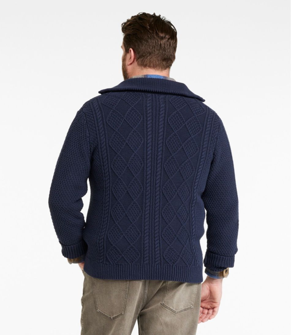 Men's Signature Cotton Fisherman Sweater, Full-Zip - Image 5