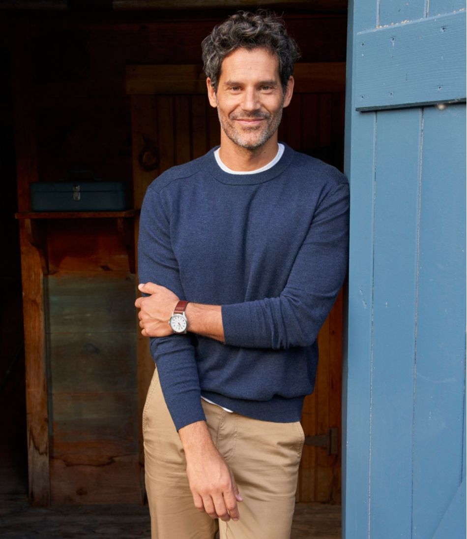 Men's All Seasons Cotton Blend Sweater, Crewneck - Image 8