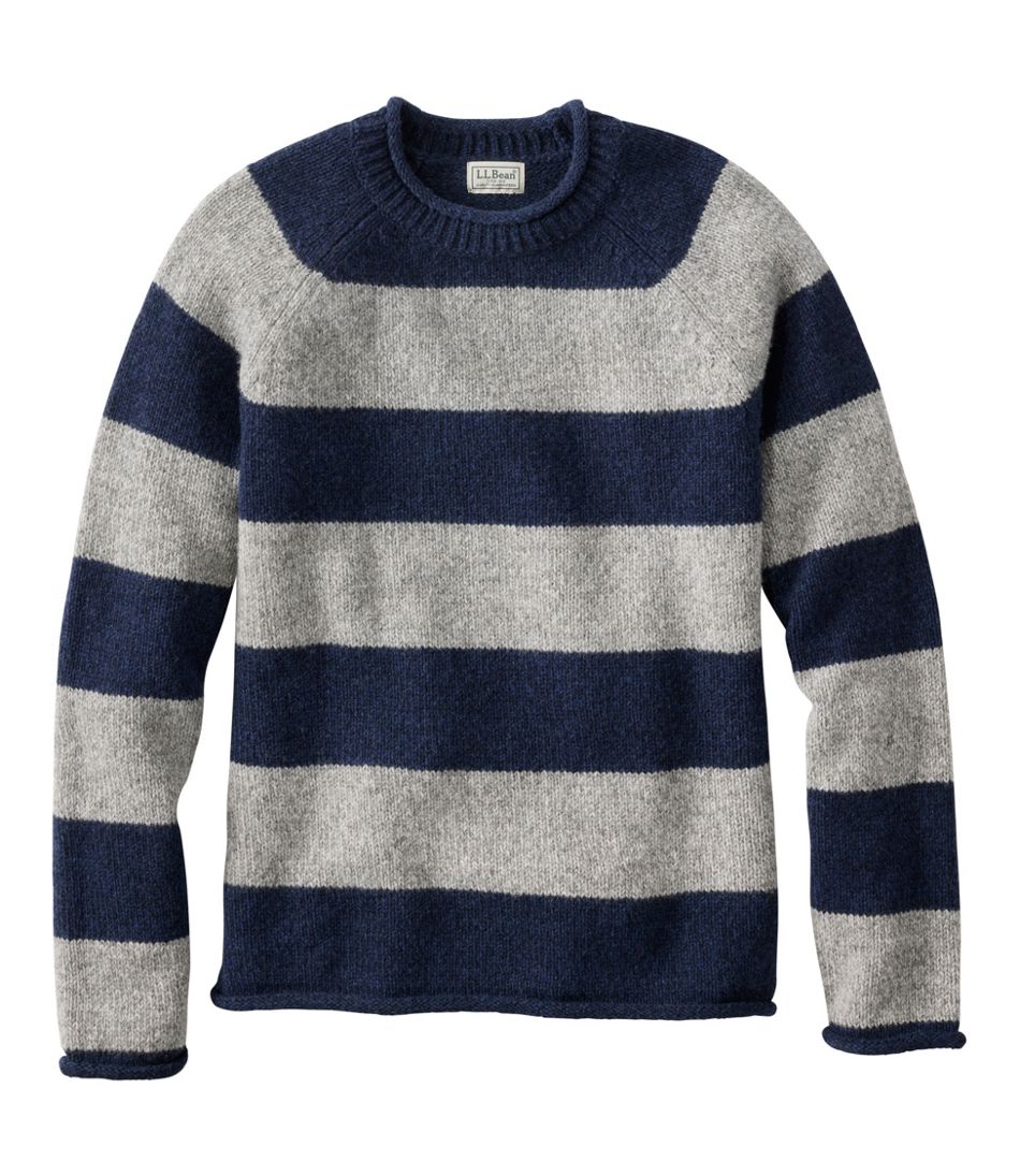 Men's Bean's Classic Ragg Wool Sweater, Rollneck, Stripe