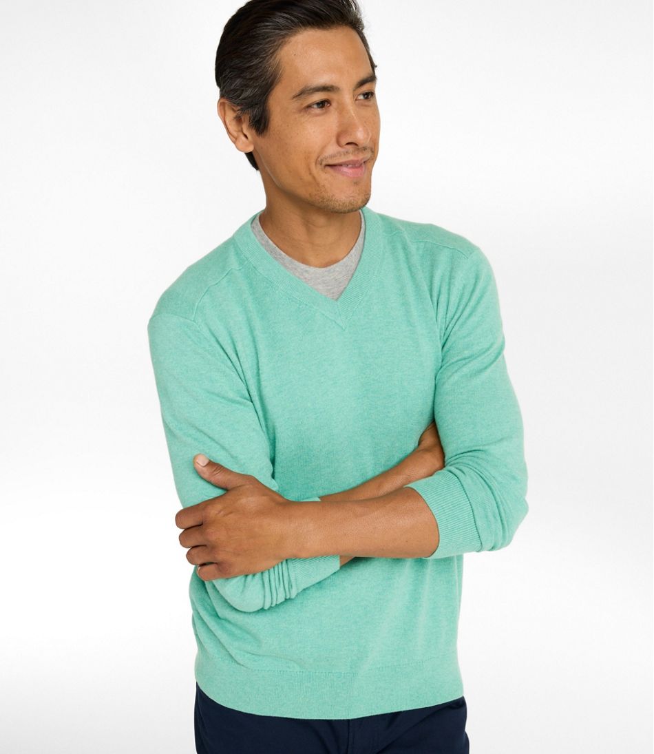 Men's All Seasons Cotton Blend Sweater, V-Neck - Image 2