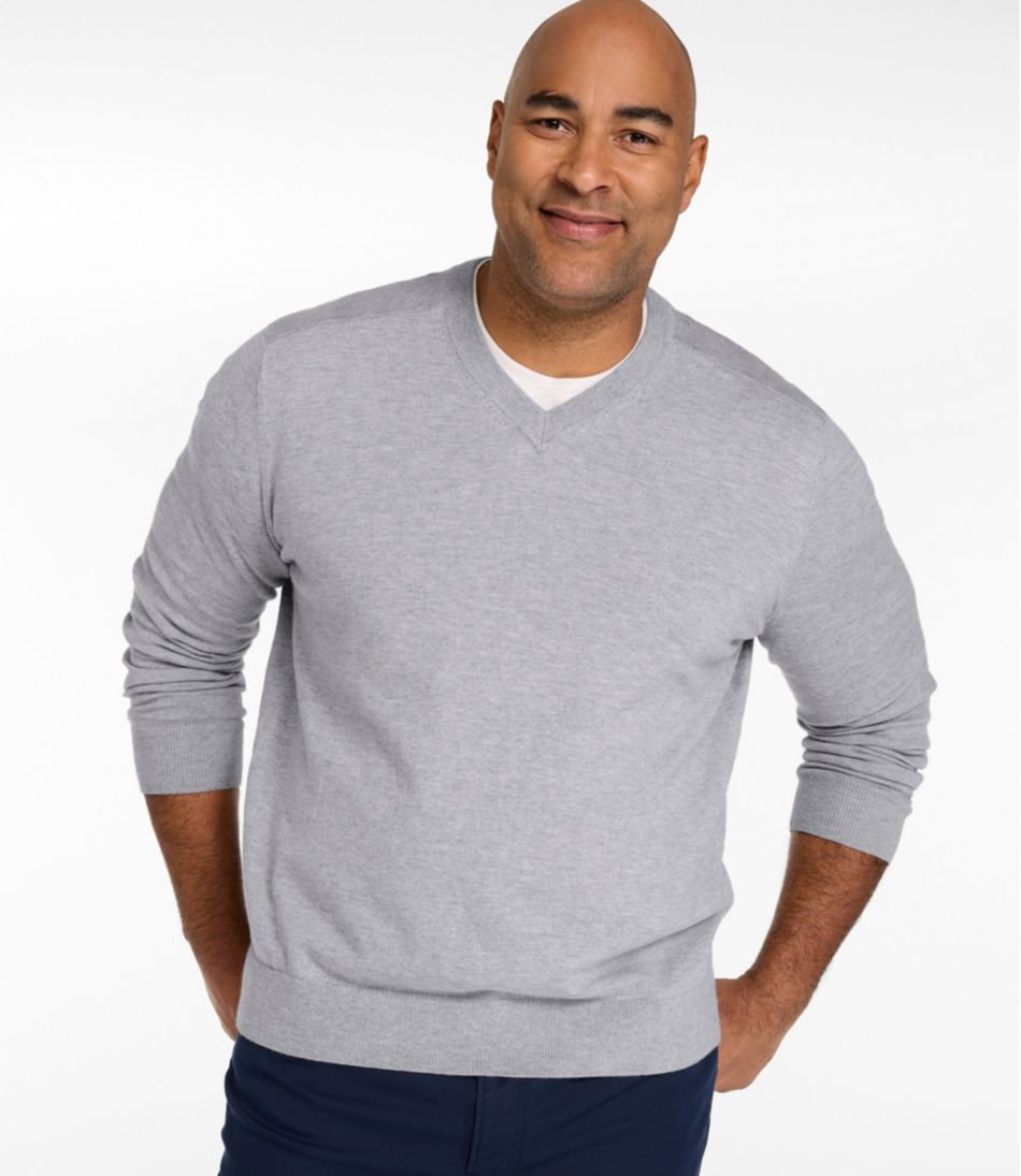 Men's All Seasons Cotton Blend Sweater, V-Neck - Image 4