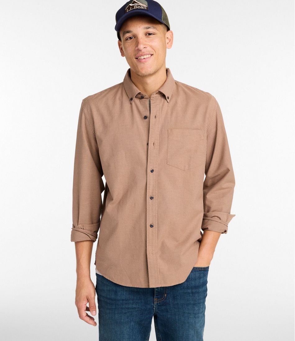 Men's Sunwashed Oxford Shirt, Slightly Fitted Untucked Fit, Stripe - Image 2