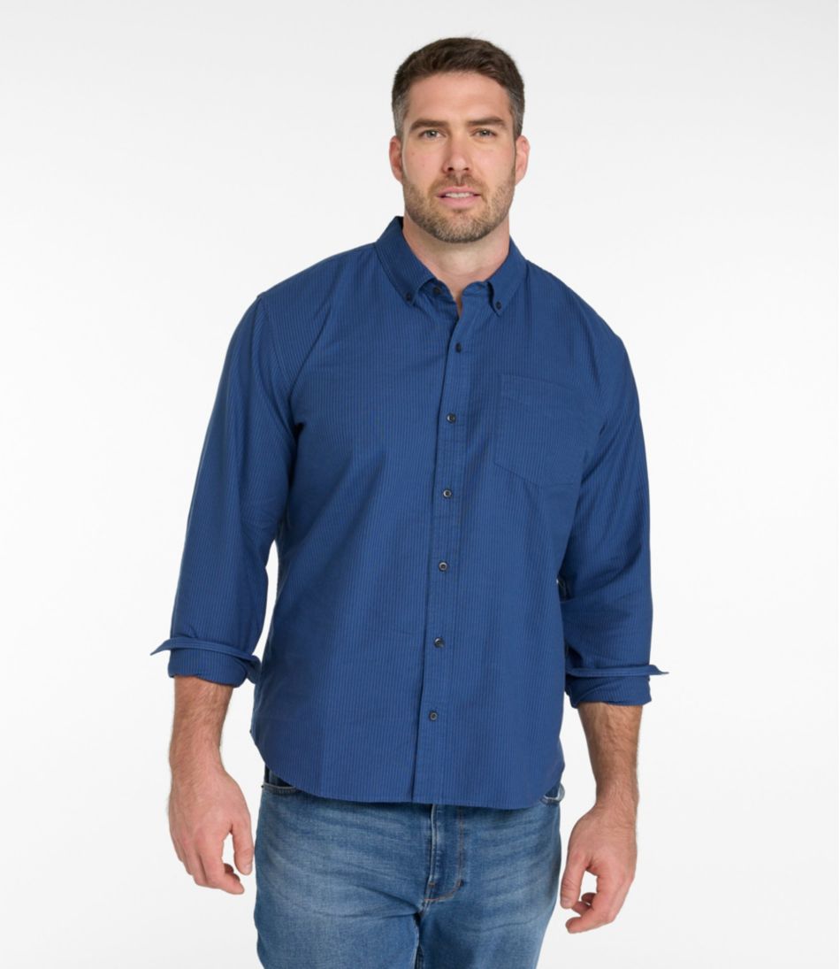 Men's Sunwashed Oxford Shirt, Slightly Fitted Untucked Fit, Stripe - Image 4