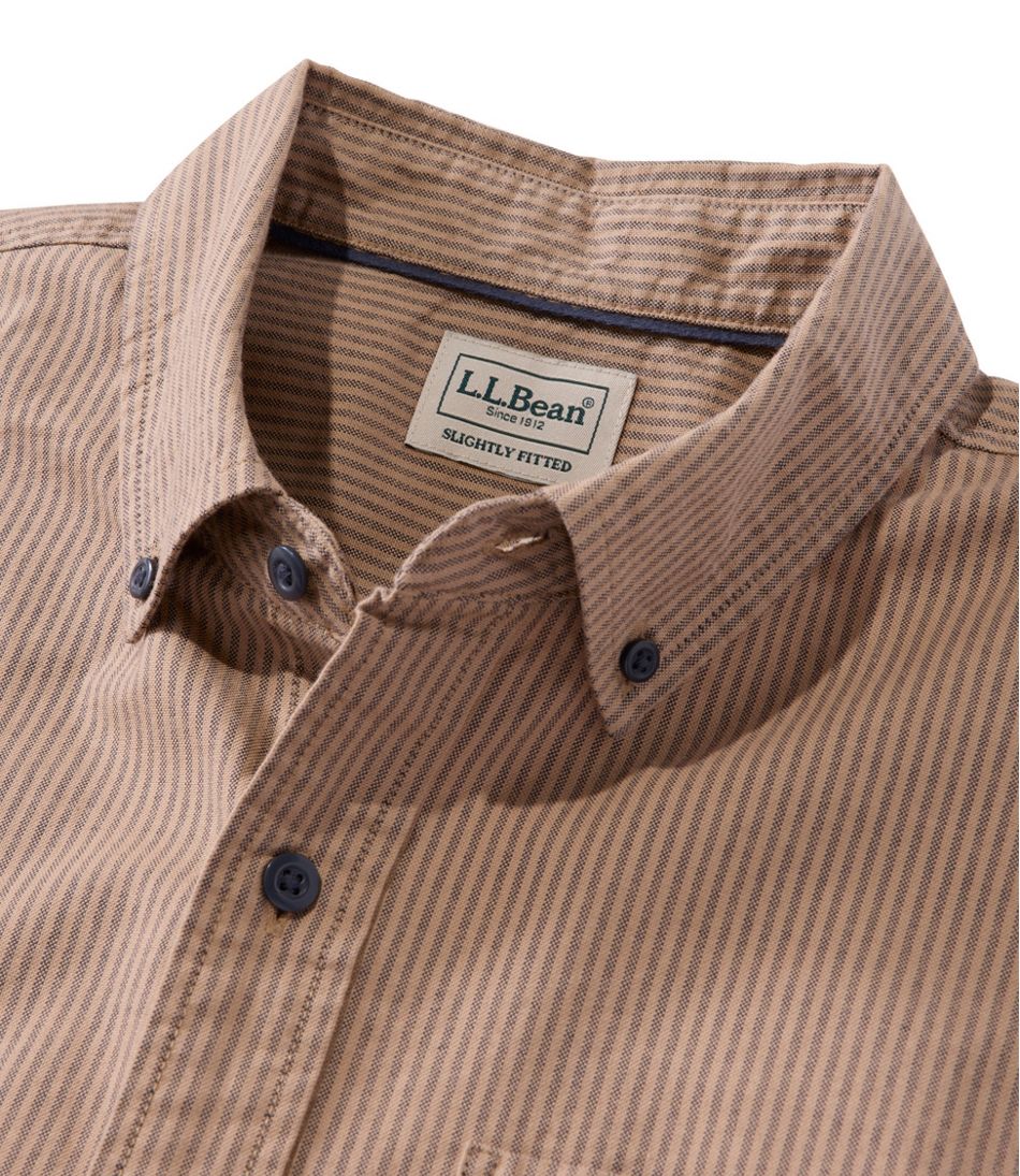 Men's Sunwashed Oxford Shirt, Slightly Fitted Untucked Fit, Stripe - Image 6