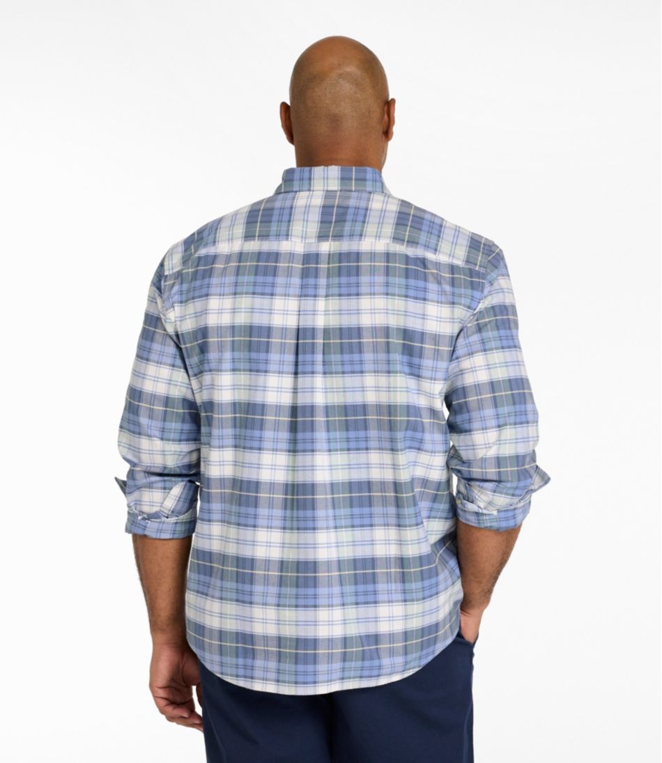 Men's Sunwashed Oxford Shirt, Slightly Fitted Untucked Fit, Plaid - Image 5