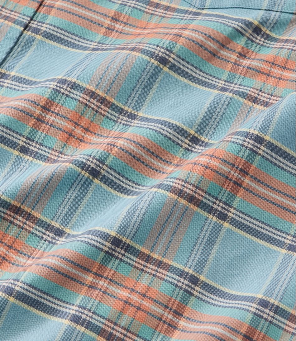 Men's Sunwashed Oxford Shirt, Slightly Fitted Untucked Fit, Plaid - Image 7