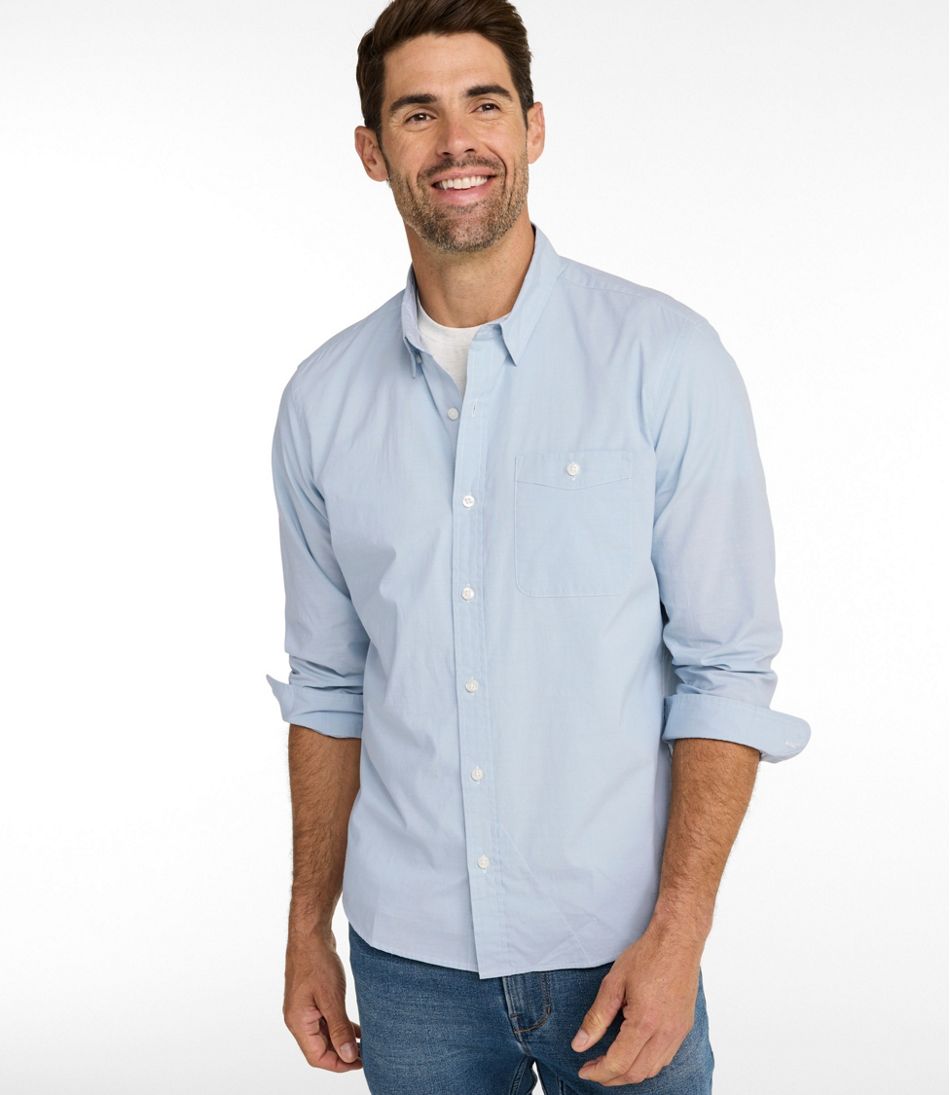 Men's Comfort Stretch Performance? Chambray Shirt, Long-Sleeve, Slightly Fitted Untucked Fit - Image 2