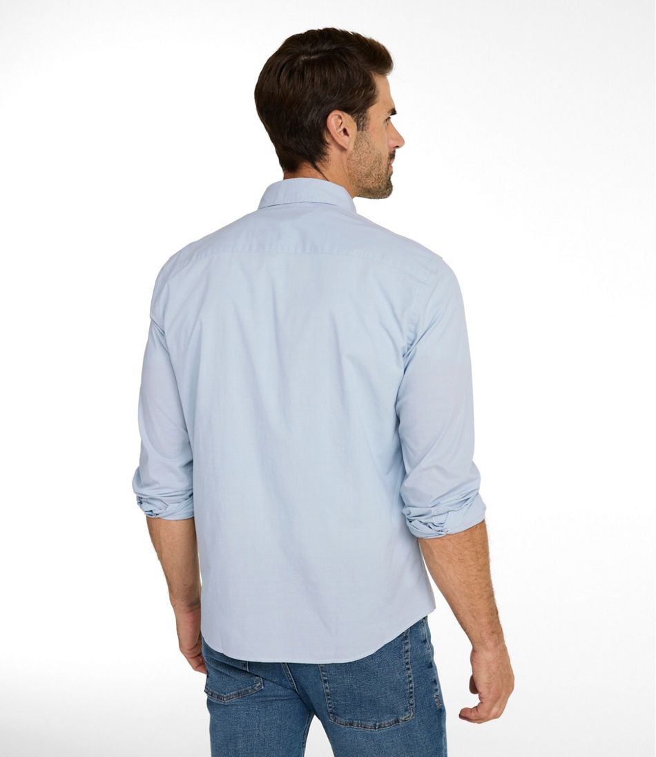 Men's Comfort Stretch Performance? Chambray Shirt, Long-Sleeve, Slightly Fitted Untucked Fit - Image 3